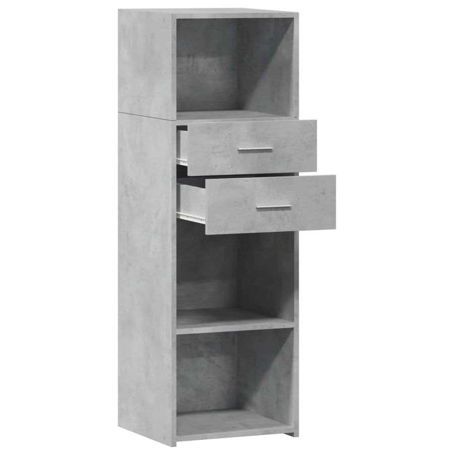 Hoge kast 40x42,5x124 cm bewerkt hout betongrijs