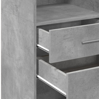 Hoge kast 40x42,5x124 cm bewerkt hout betongrijs