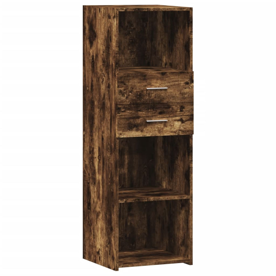 Hoge kast 40x42,5x124 cm bewerkt hout gerookt eikenkleurig