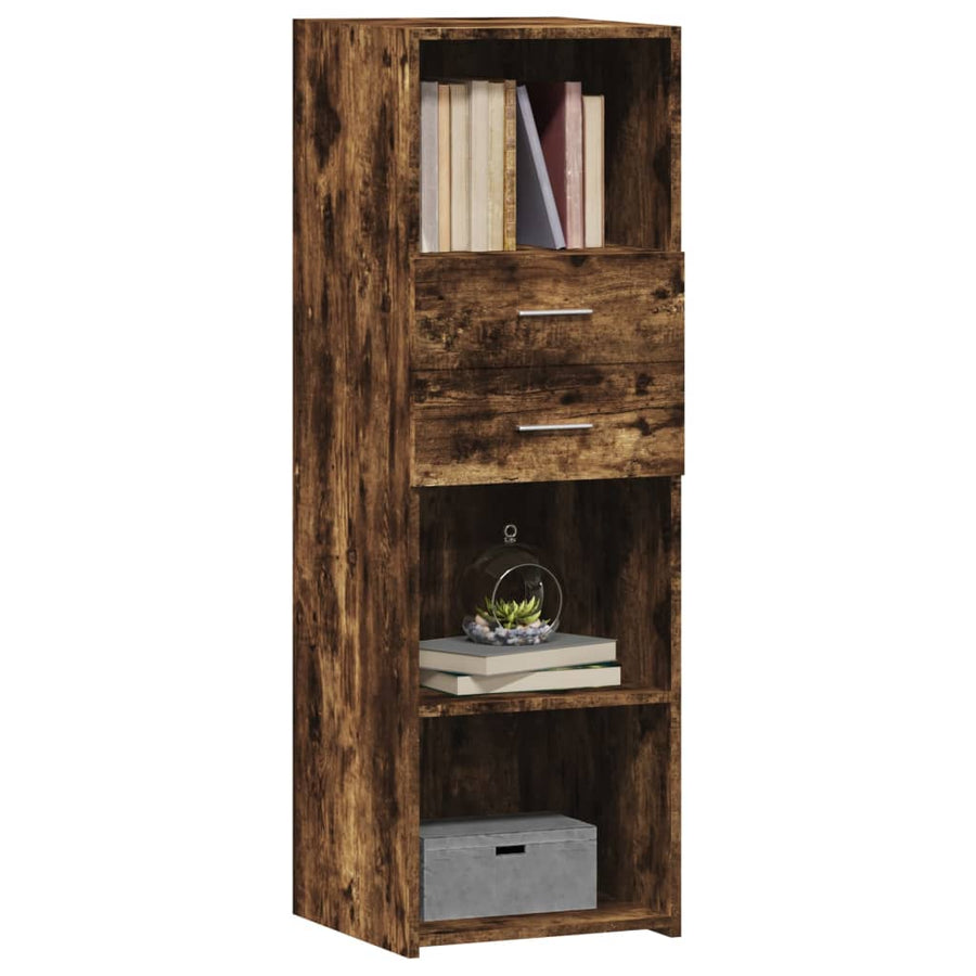 Hoge kast 40x42,5x124 cm bewerkt hout gerookt eikenkleurig