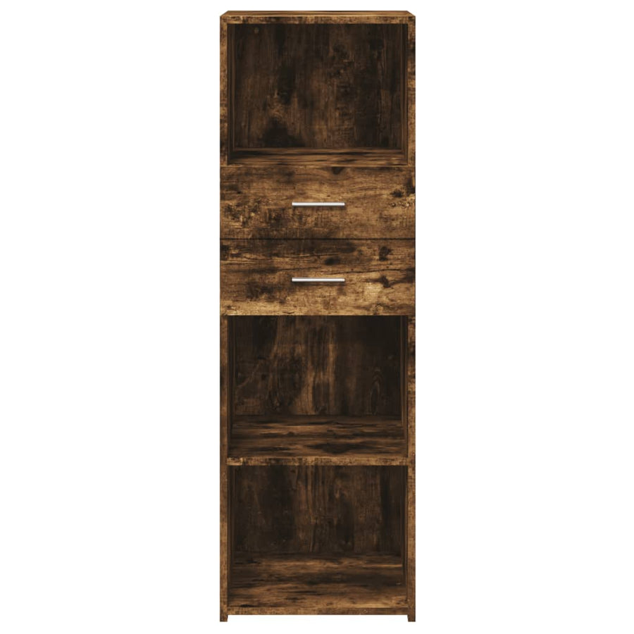 Hoge kast 40x42,5x124 cm bewerkt hout gerookt eikenkleurig