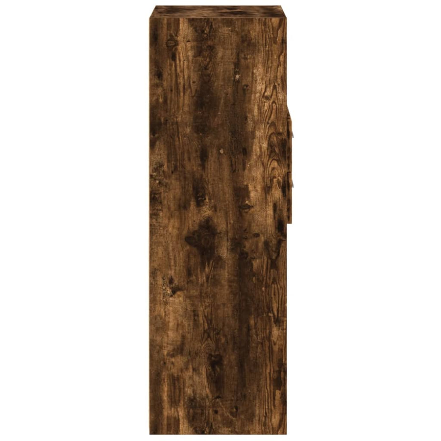 Hoge kast 40x42,5x124 cm bewerkt hout gerookt eikenkleurig
