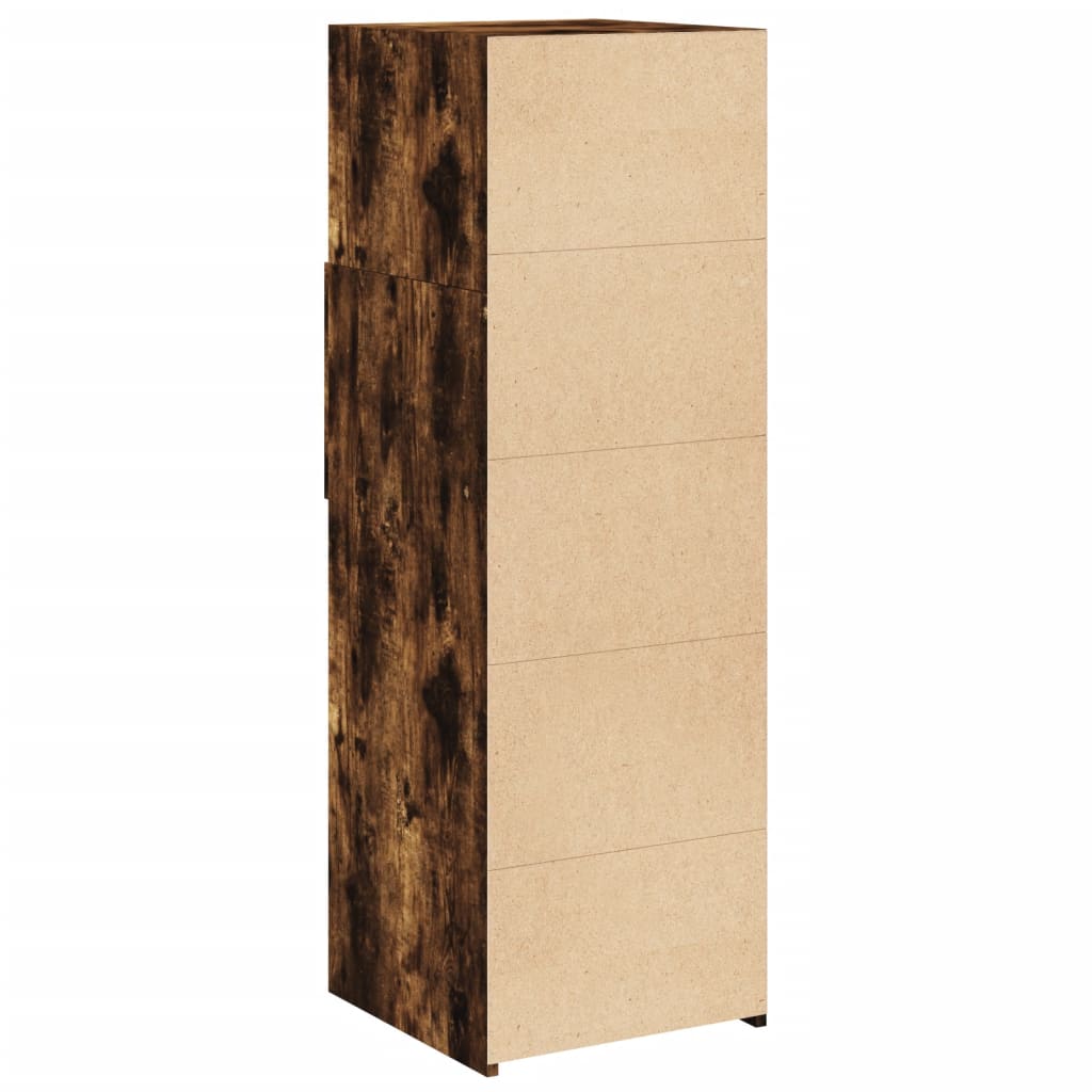 Hoge kast 40x42,5x124 cm bewerkt hout gerookt eikenkleurig