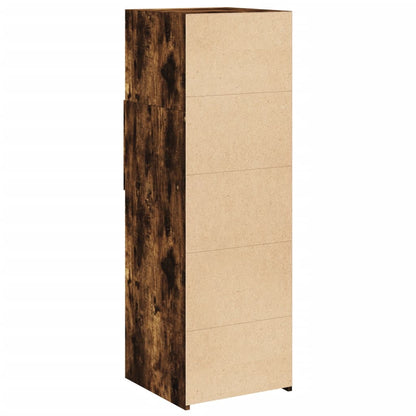 Hoge kast 40x42,5x124 cm bewerkt hout gerookt eikenkleurig