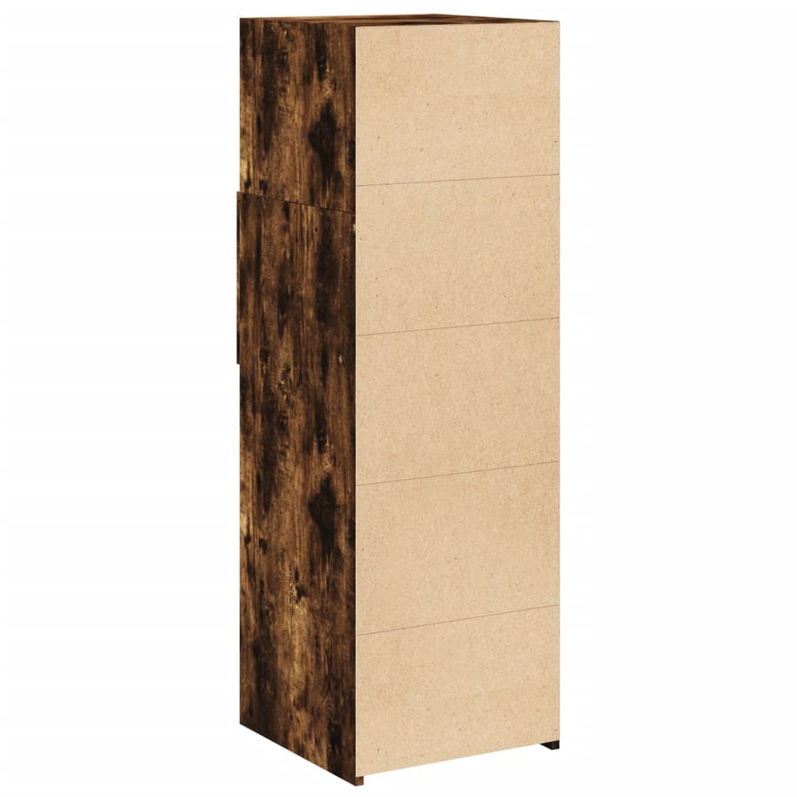 Hoge kast 40x42,5x124 cm bewerkt hout gerookt eikenkleurig