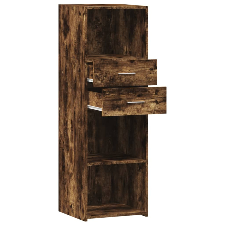 Hoge kast 40x42,5x124 cm bewerkt hout gerookt eikenkleurig