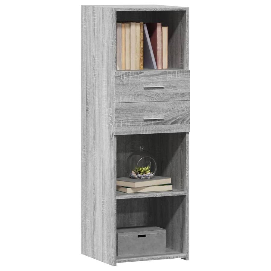 Hoge kast 40x42,5x124 cm bewerkt hout grijs sonoma eikenkleurig