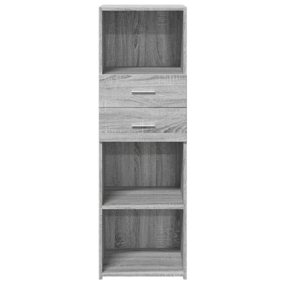 Hoge kast 40x42,5x124 cm bewerkt hout grijs sonoma eikenkleurig