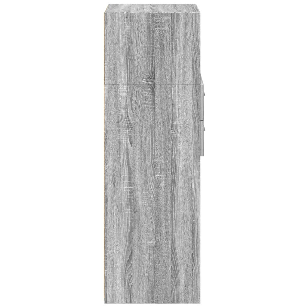 Hoge kast 40x42,5x124 cm bewerkt hout grijs sonoma eikenkleurig