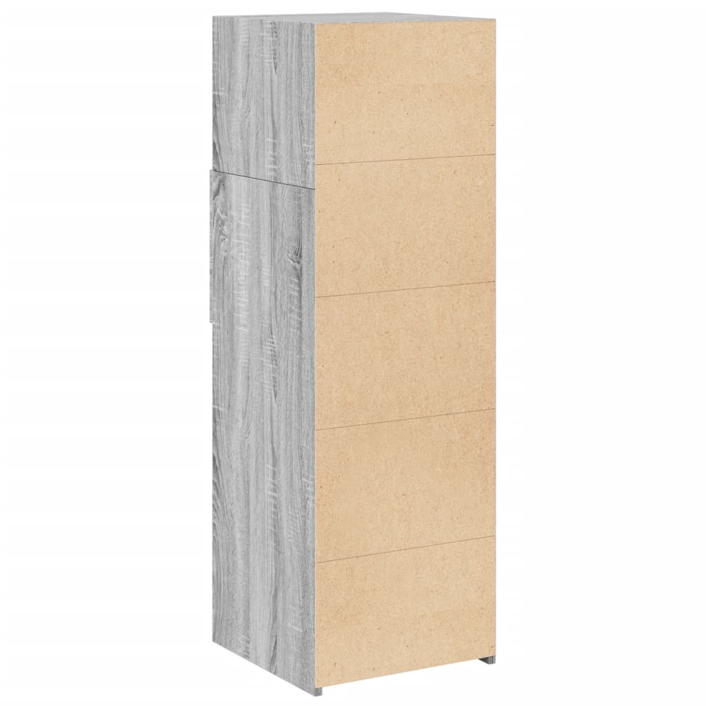 Hoge kast 40x42,5x124 cm bewerkt hout grijs sonoma eikenkleurig