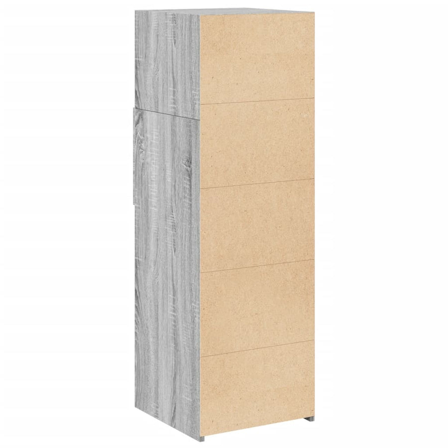 Hoge kast 40x42,5x124 cm bewerkt hout grijs sonoma eikenkleurig