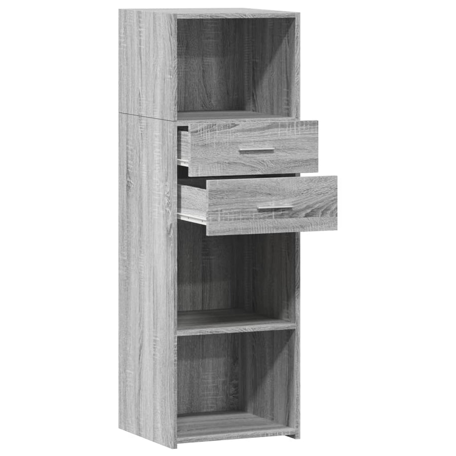 Hoge kast 40x42,5x124 cm bewerkt hout grijs sonoma eikenkleurig