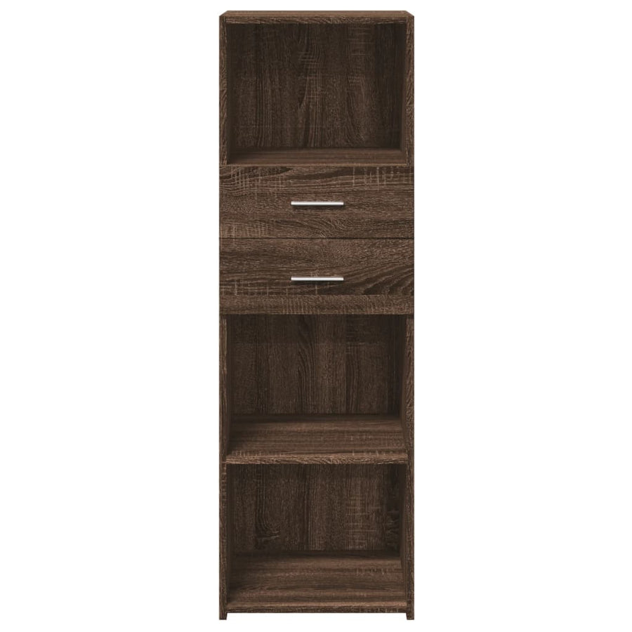 Hoge kast 40x42,5x124 cm bewerkt hout bruin eikenkleurig