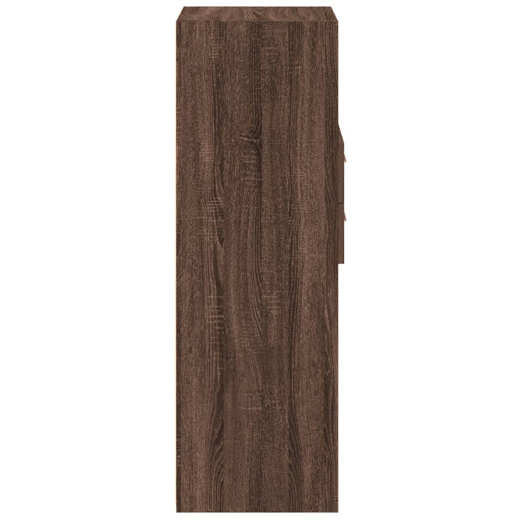 Hoge kast 40x42,5x124 cm bewerkt hout bruin eikenkleurig