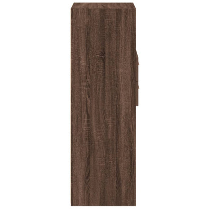 Hoge kast 40x42,5x124 cm bewerkt hout bruin eikenkleurig
