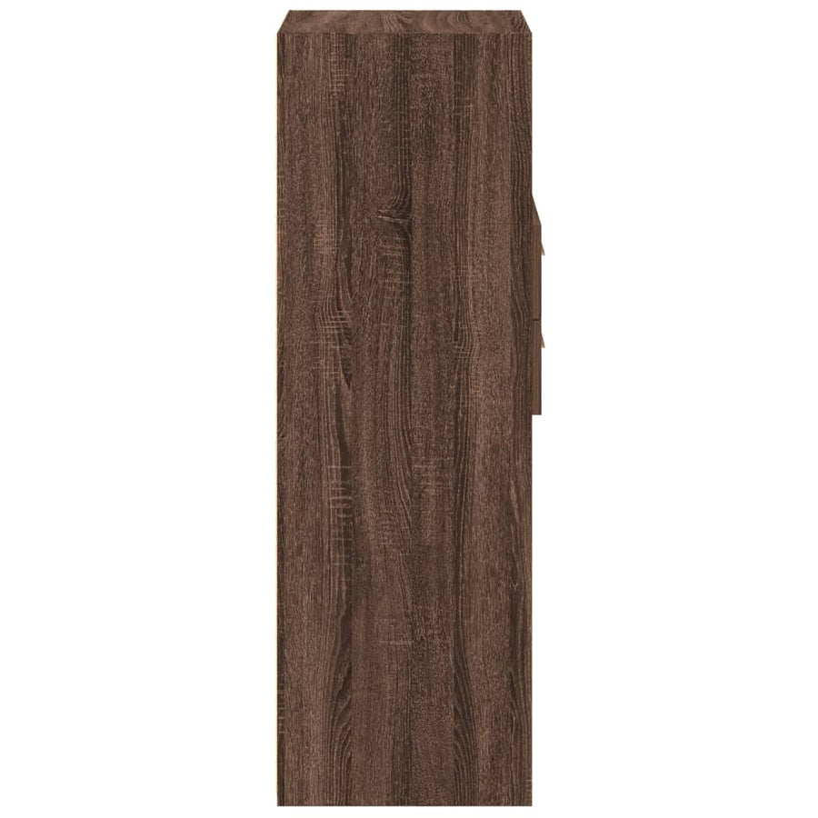Hoge kast 40x42,5x124 cm bewerkt hout bruin eikenkleurig