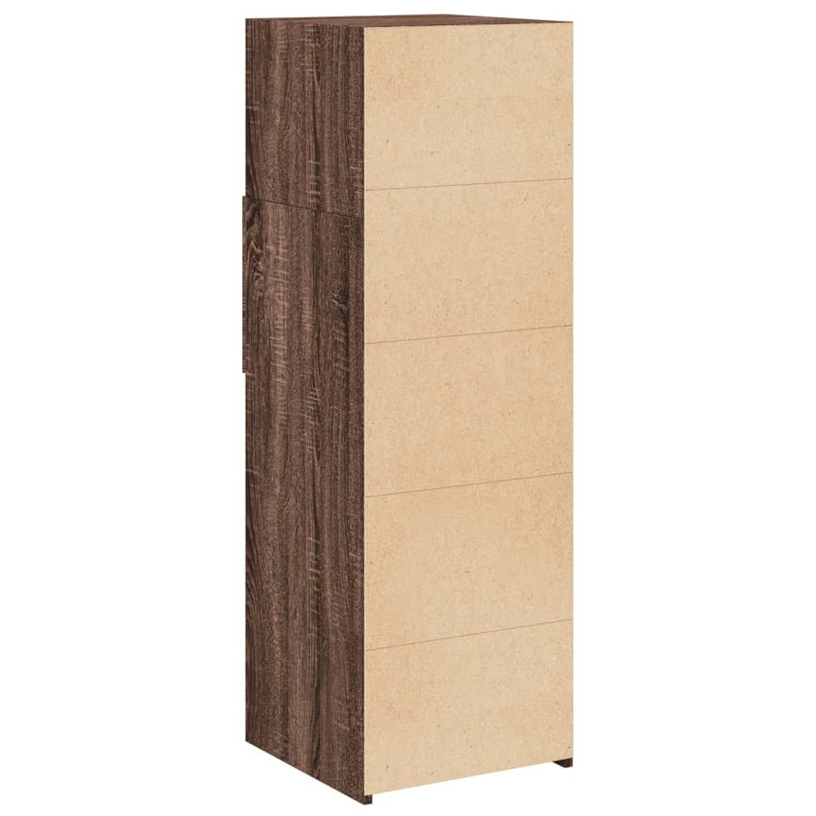 Hoge kast 40x42,5x124 cm bewerkt hout bruin eikenkleurig