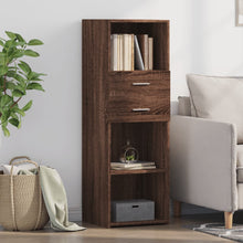 Hoge kast 40x42,5x124 cm bewerkt hout bruin eikenkleurig