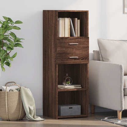 Hoge kast 40x42,5x124 cm bewerkt hout bruin eikenkleurig