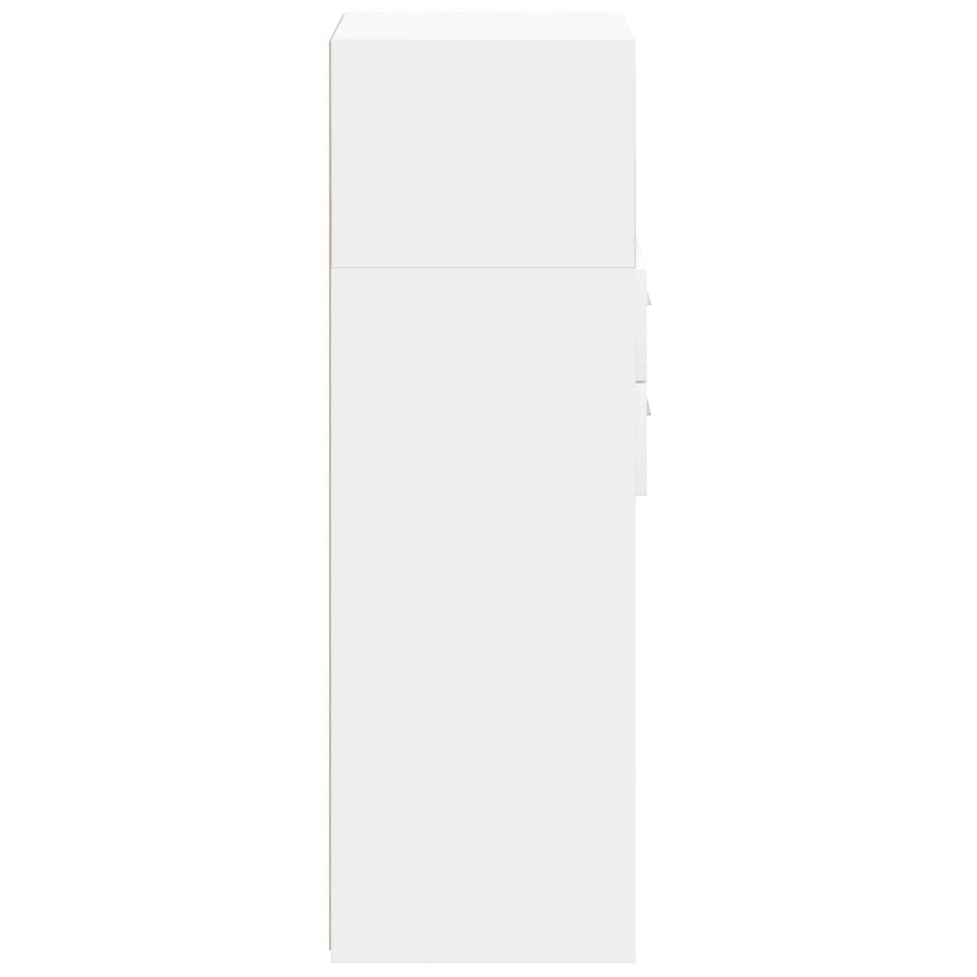 Hoge kast 45x42,5x124 cm bewerkt hout wit