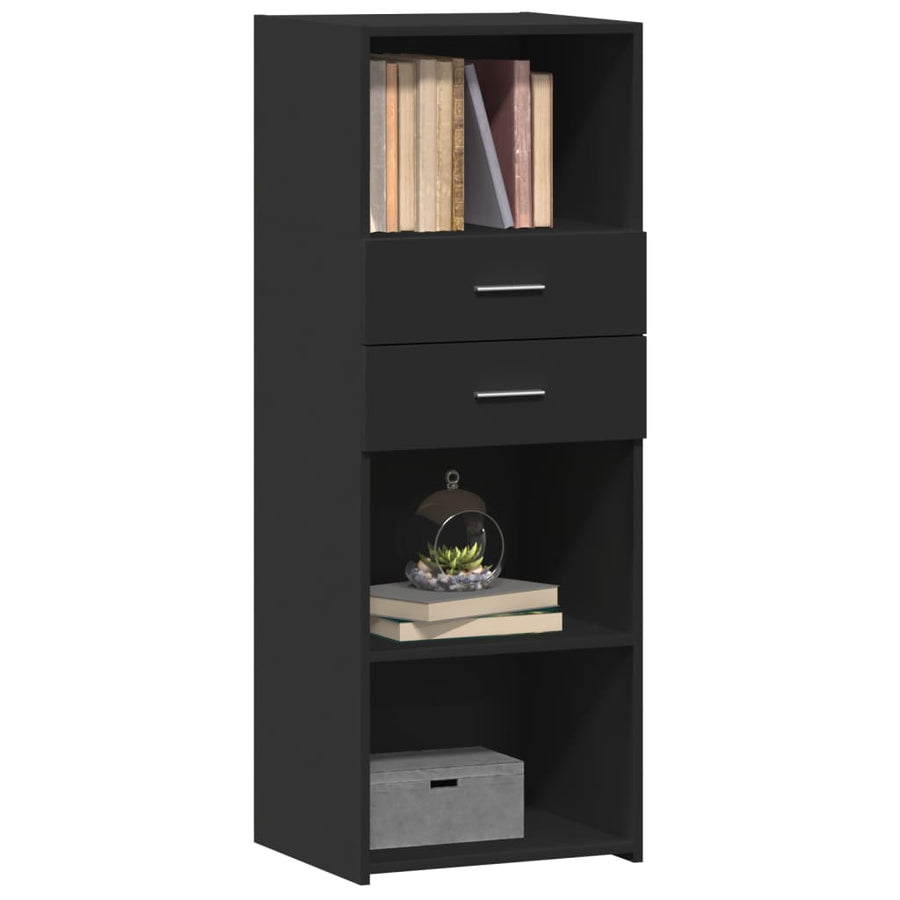 Hoge kast 45x42,5x124 cm bewerkt hout zwart