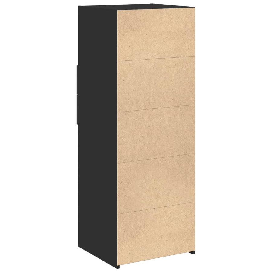 Hoge kast 45x42,5x124 cm bewerkt hout zwart