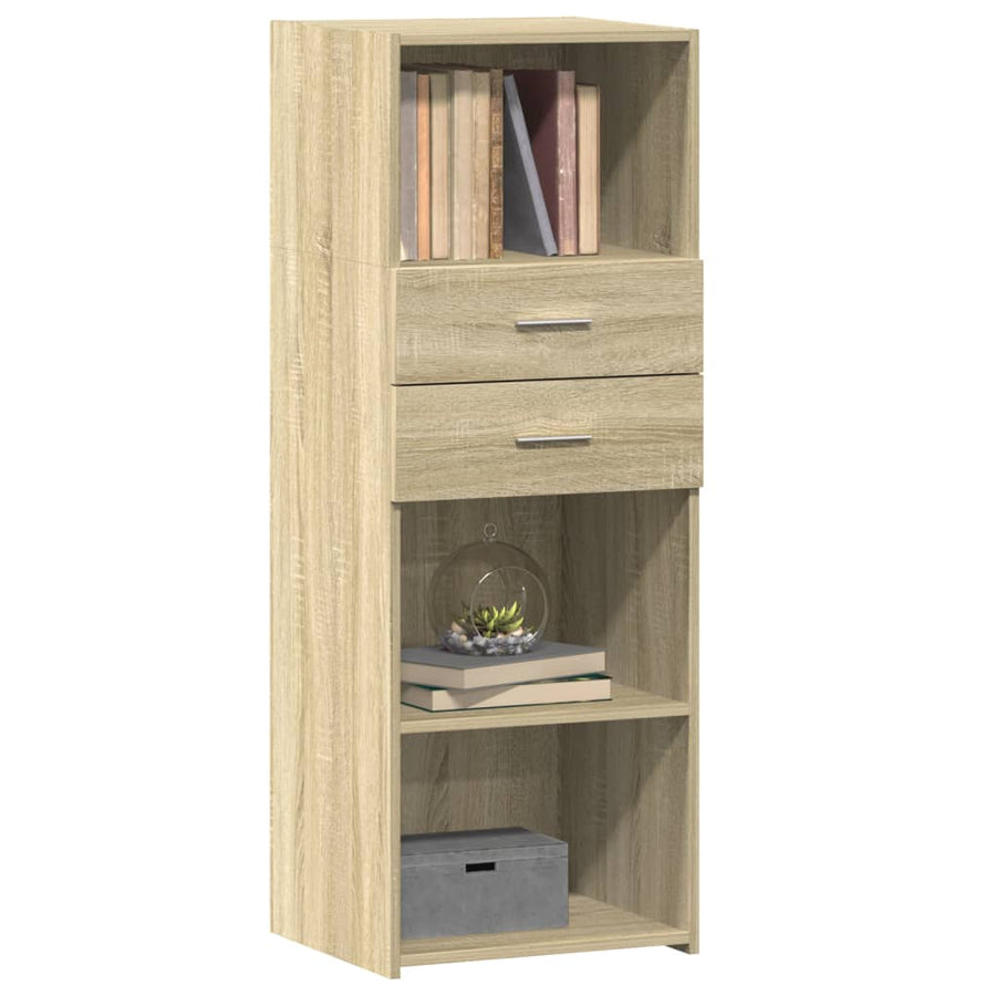 Hoge kast 45x42,5x124 cm bewerkt hout sonoma eikenkleurig