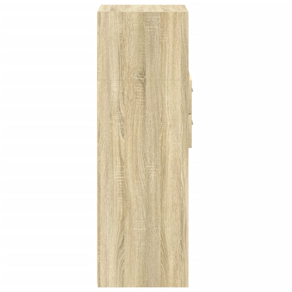 Hoge kast 45x42,5x124 cm bewerkt hout sonoma eikenkleurig