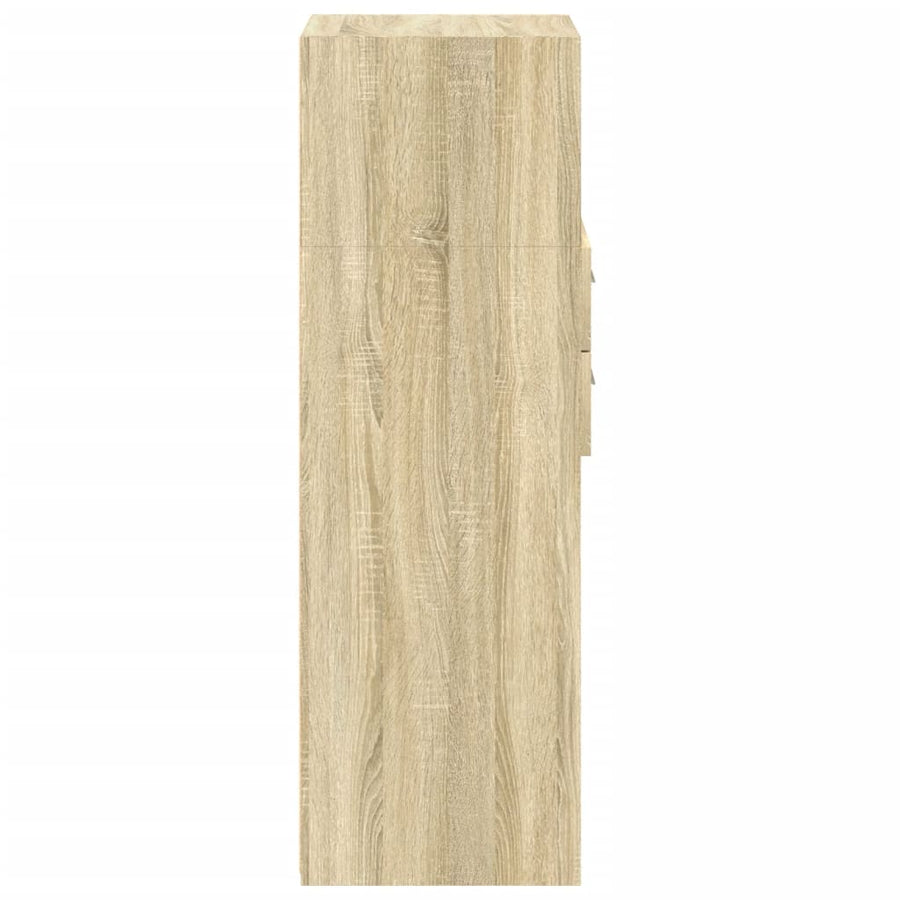 Hoge kast 45x42,5x124 cm bewerkt hout sonoma eikenkleurig