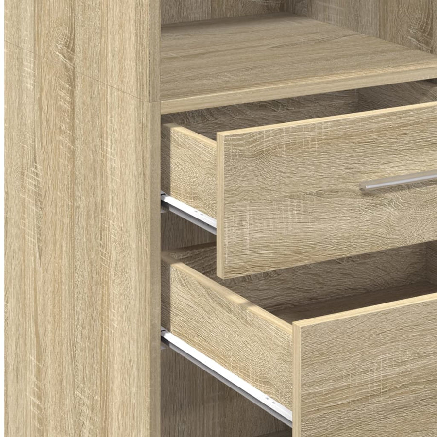 Hoge kast 45x42,5x124 cm bewerkt hout sonoma eikenkleurig
