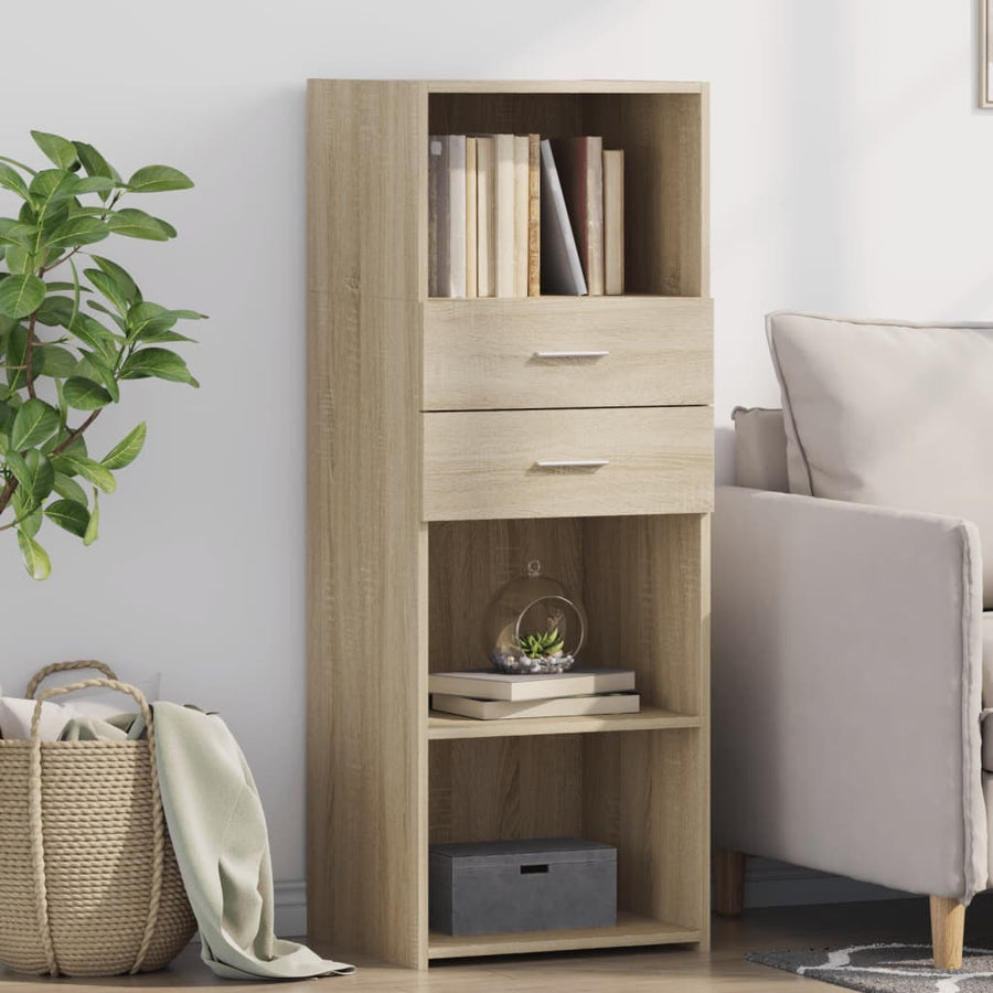 Hoge kast 45x42,5x124 cm bewerkt hout sonoma eikenkleurig