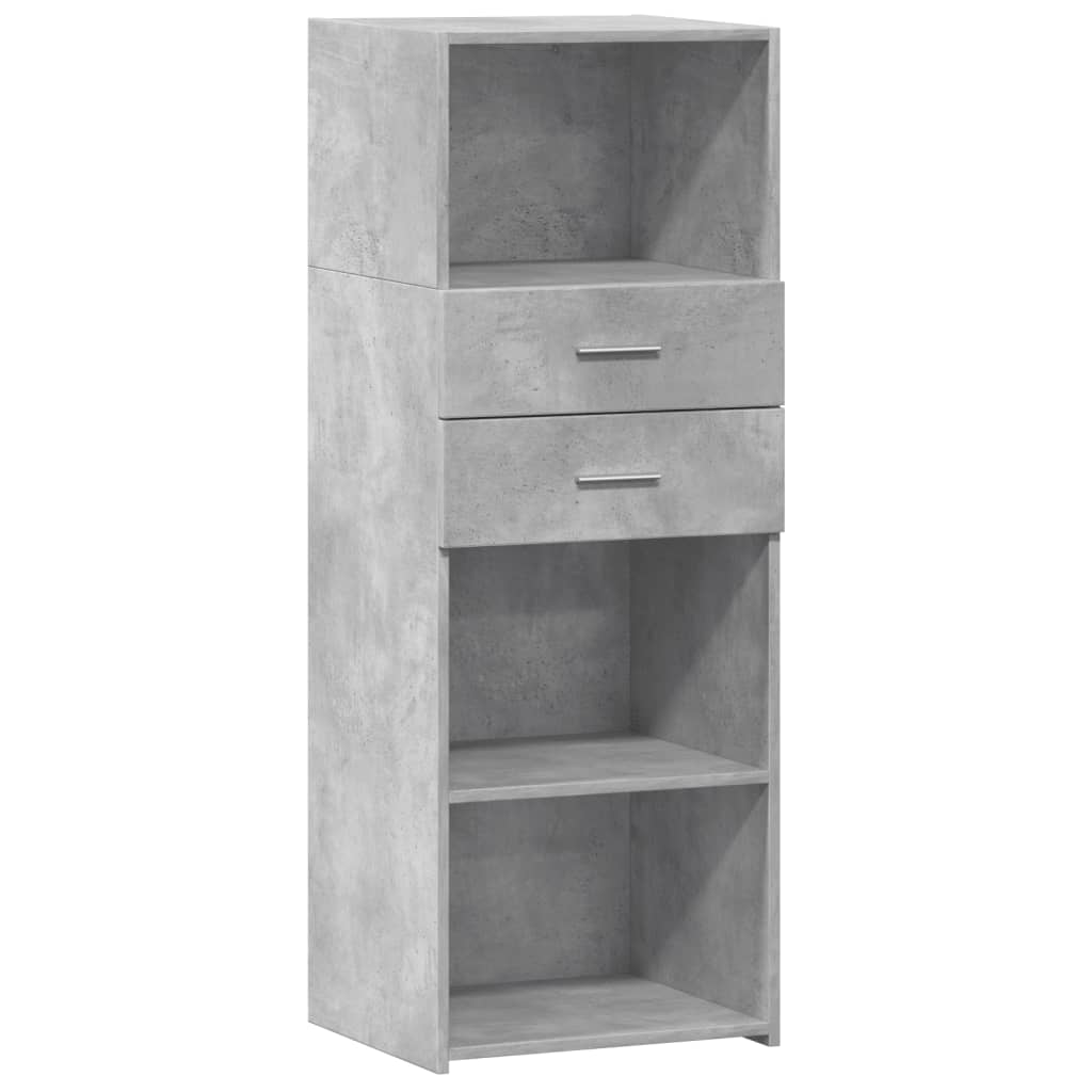 Hoge kast 45x42,5x124 cm bewerkt hout betongrijs
