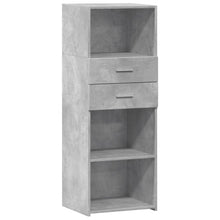 Hoge kast 45x42,5x124 cm bewerkt hout betongrijs