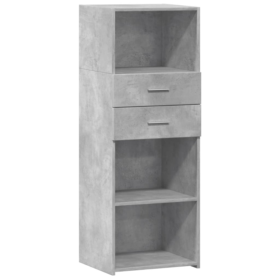 Hoge kast 45x42,5x124 cm bewerkt hout betongrijs