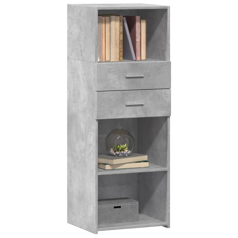 Hoge kast 45x42,5x124 cm bewerkt hout betongrijs