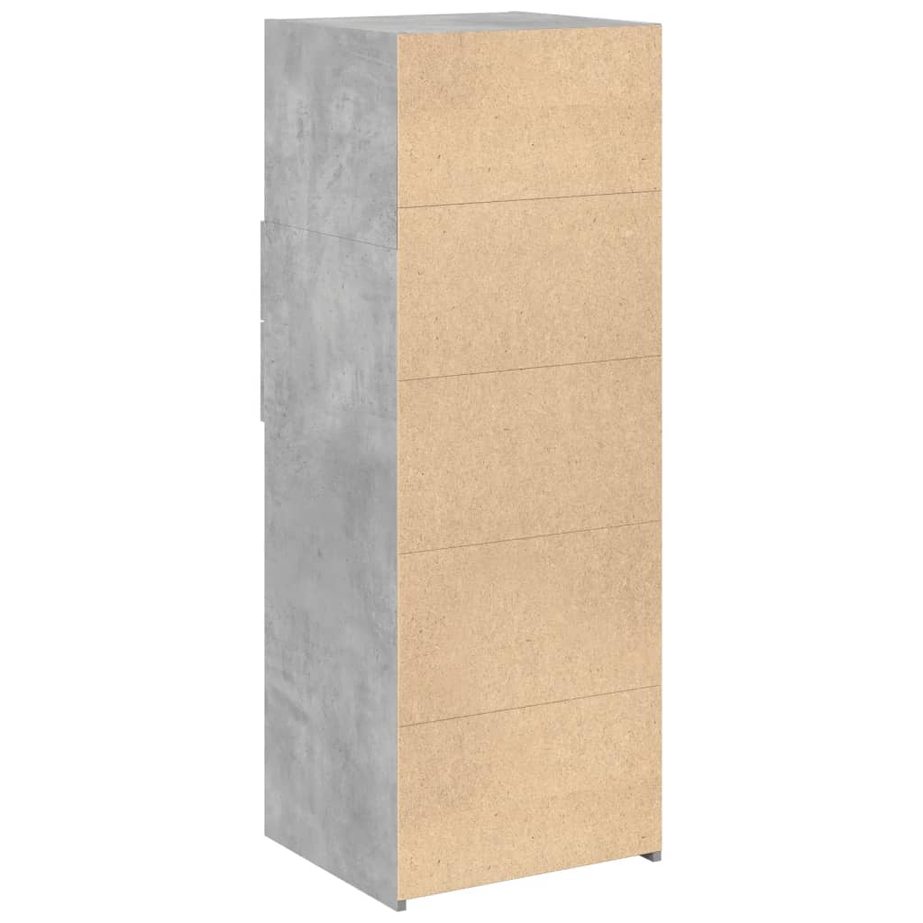 Hoge kast 45x42,5x124 cm bewerkt hout betongrijs