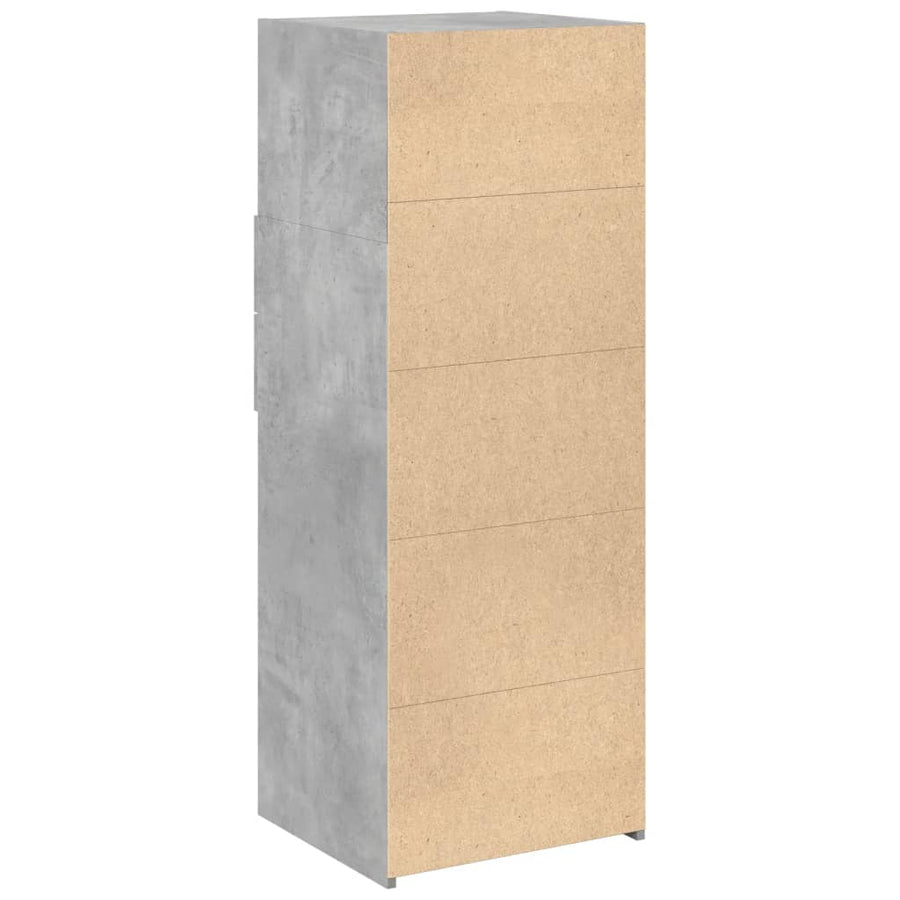 Hoge kast 45x42,5x124 cm bewerkt hout betongrijs
