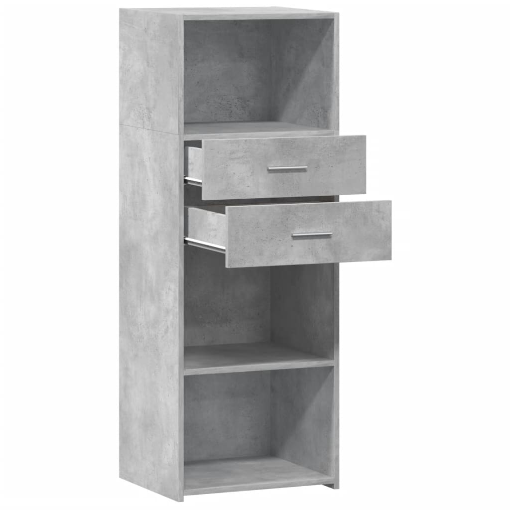Hoge kast 45x42,5x124 cm bewerkt hout betongrijs