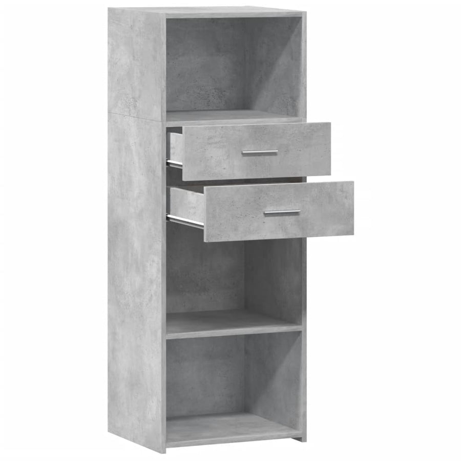 Hoge kast 45x42,5x124 cm bewerkt hout betongrijs