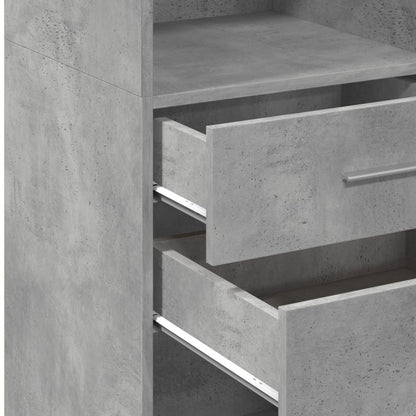 Hoge kast 45x42,5x124 cm bewerkt hout betongrijs