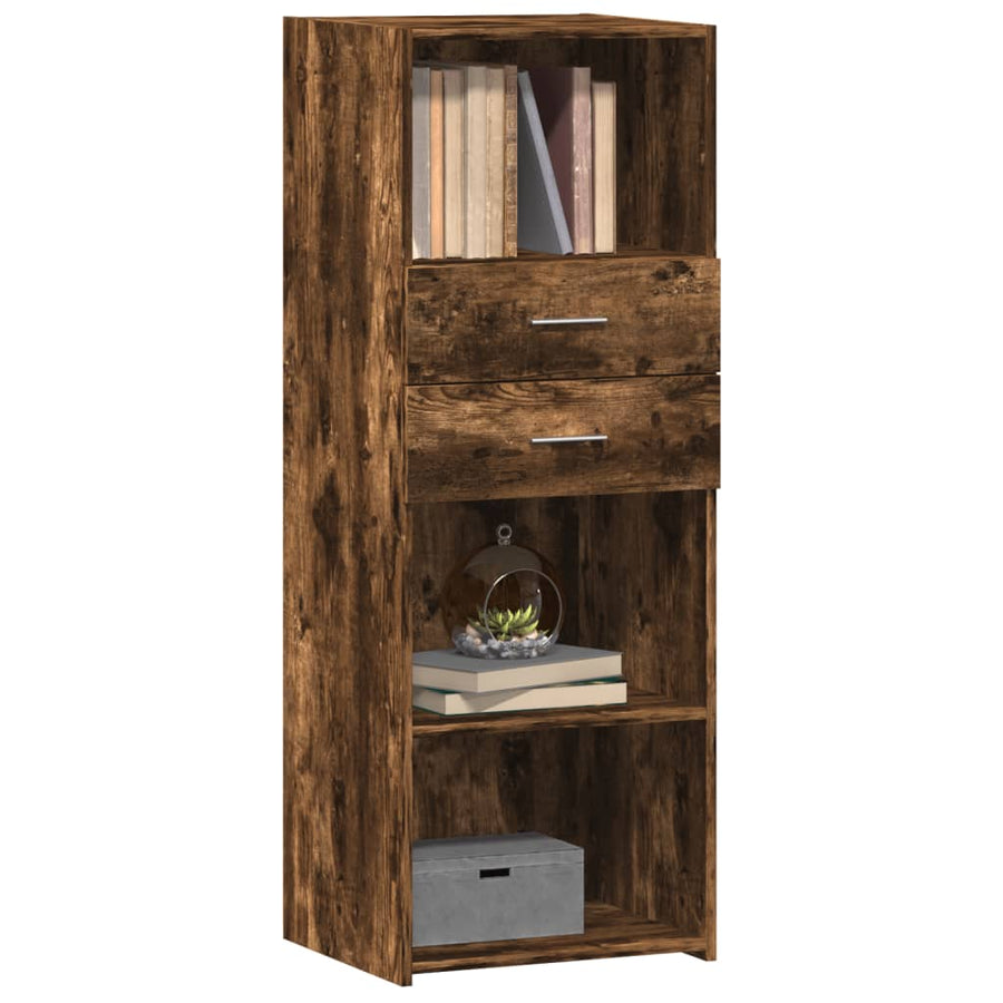 Hoge kast 45x42,5x124 cm bewerkt hout gerookt eikenkleurig
