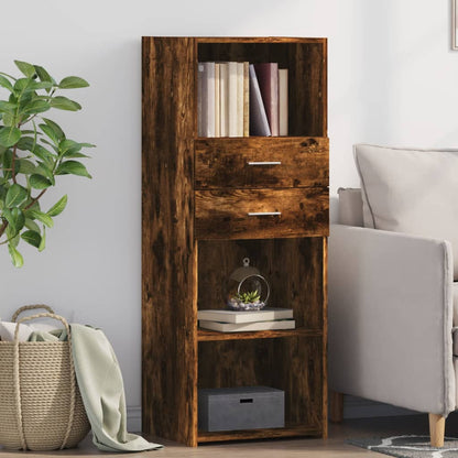 Hoge kast 45x42,5x124 cm bewerkt hout gerookt eikenkleurig