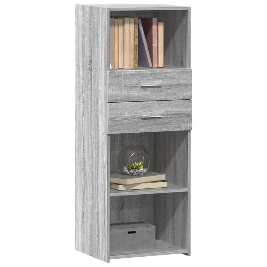 Hoge kast 45x42,5x124 cm bewerkt hout grijs sonoma eikenkleurig