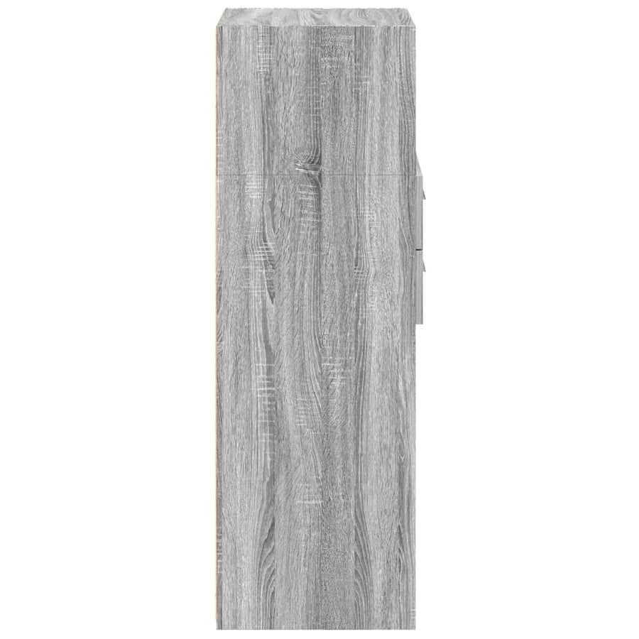 Hoge kast 45x42,5x124 cm bewerkt hout grijs sonoma eikenkleurig
