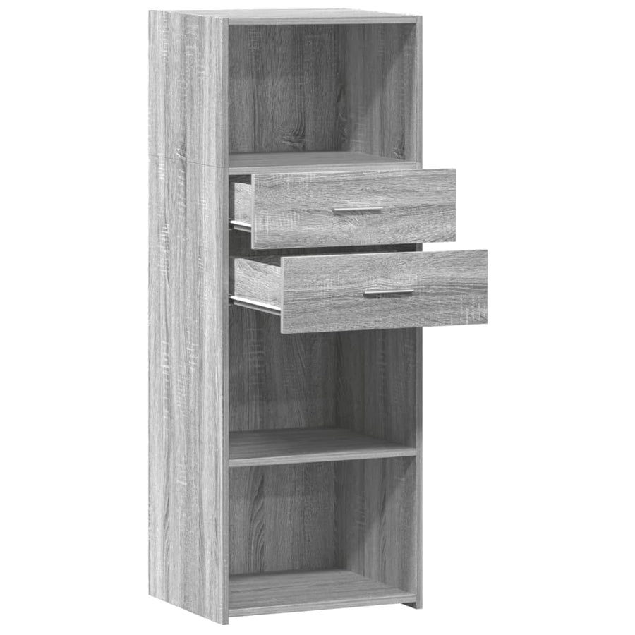 Hoge kast 45x42,5x124 cm bewerkt hout grijs sonoma eikenkleurig