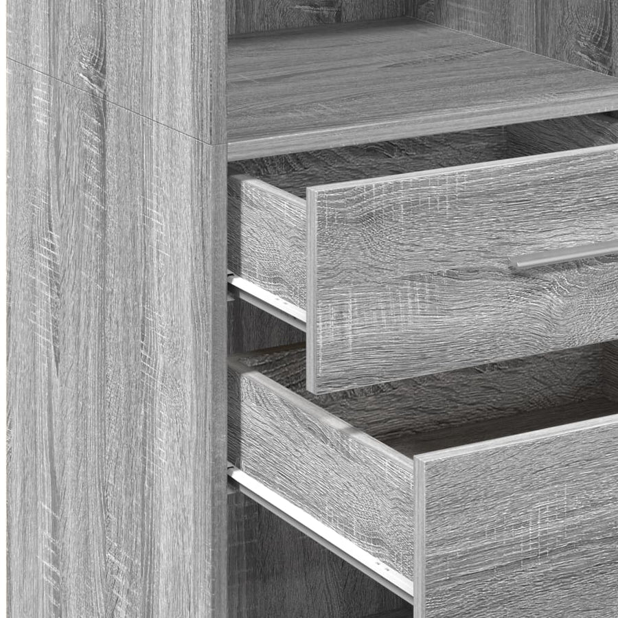 Hoge kast 45x42,5x124 cm bewerkt hout grijs sonoma eikenkleurig