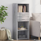 Hoge kast 45x42,5x124 cm bewerkt hout grijs