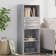 Hoge kast 45x42,5x124 cm bewerkt hout grijs