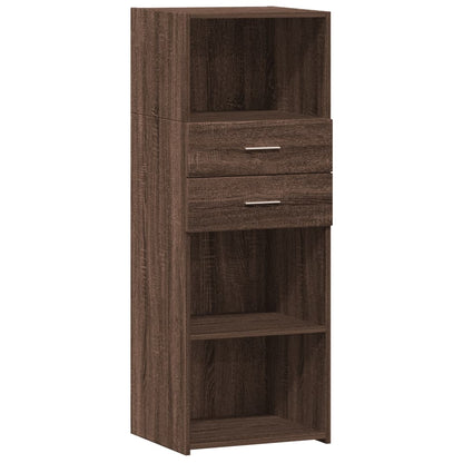 Hoge kast 45x42,5x124 cm bewerkt hout bruin eikenkleurig