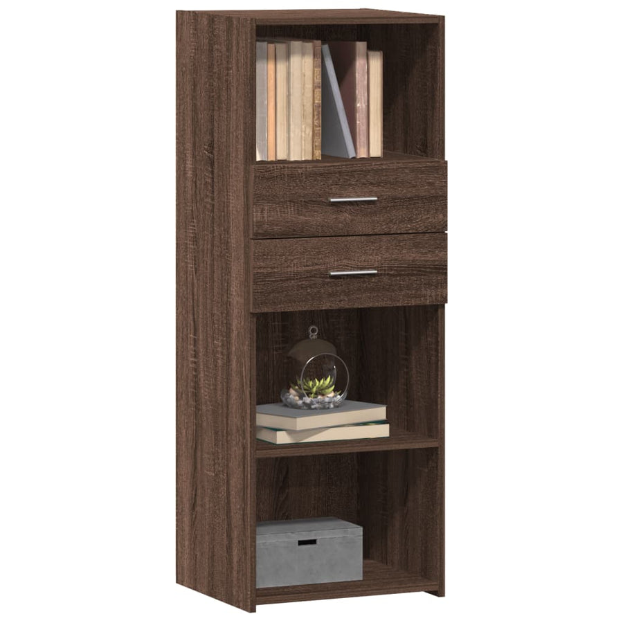 Hoge kast 45x42,5x124 cm bewerkt hout bruin eikenkleurig